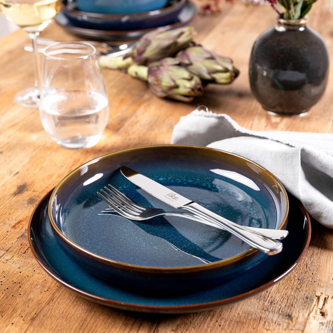 Villeroy & Boch Тарелка для завтрака 21 см, темно-синяя Denim Crafted | https://grandposuda.com.ua