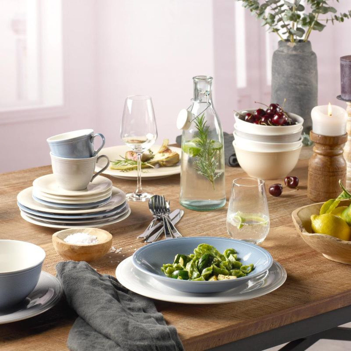 Villeroy & Boch Набор тарелок, 12 предметов, белых Color Loop Vivo | https://grandposuda.com.ua