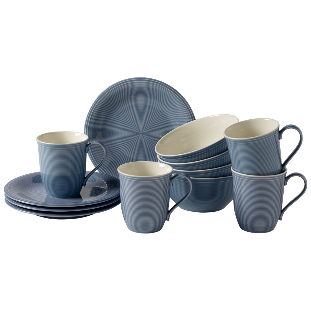 Villeroy & Boch Набор посуды для завтрака, 12 предметов, Color Loop Vivo | https://grandposuda.com.ua
