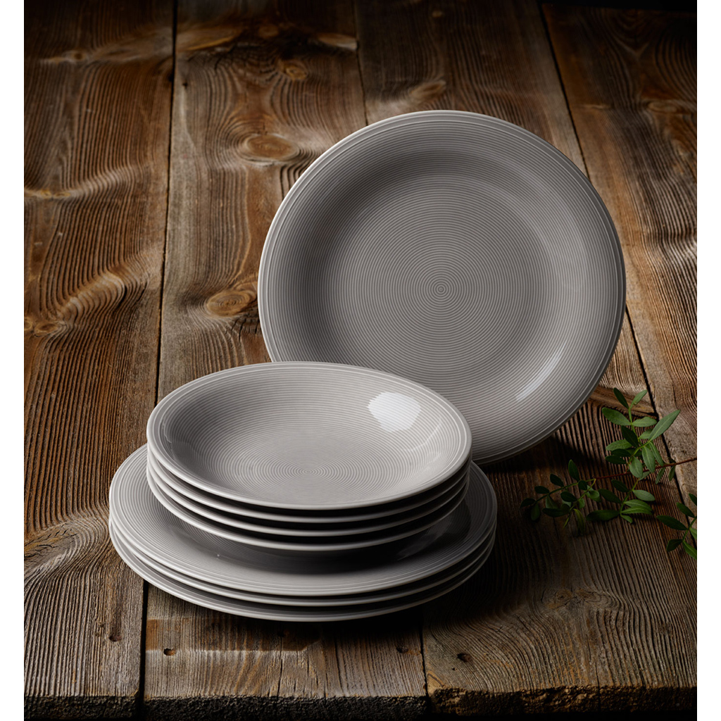 Villeroy & Boch Набір тарілок, 8 предметів, Color Loop Stone Vivo | https://grandposuda.com.ua