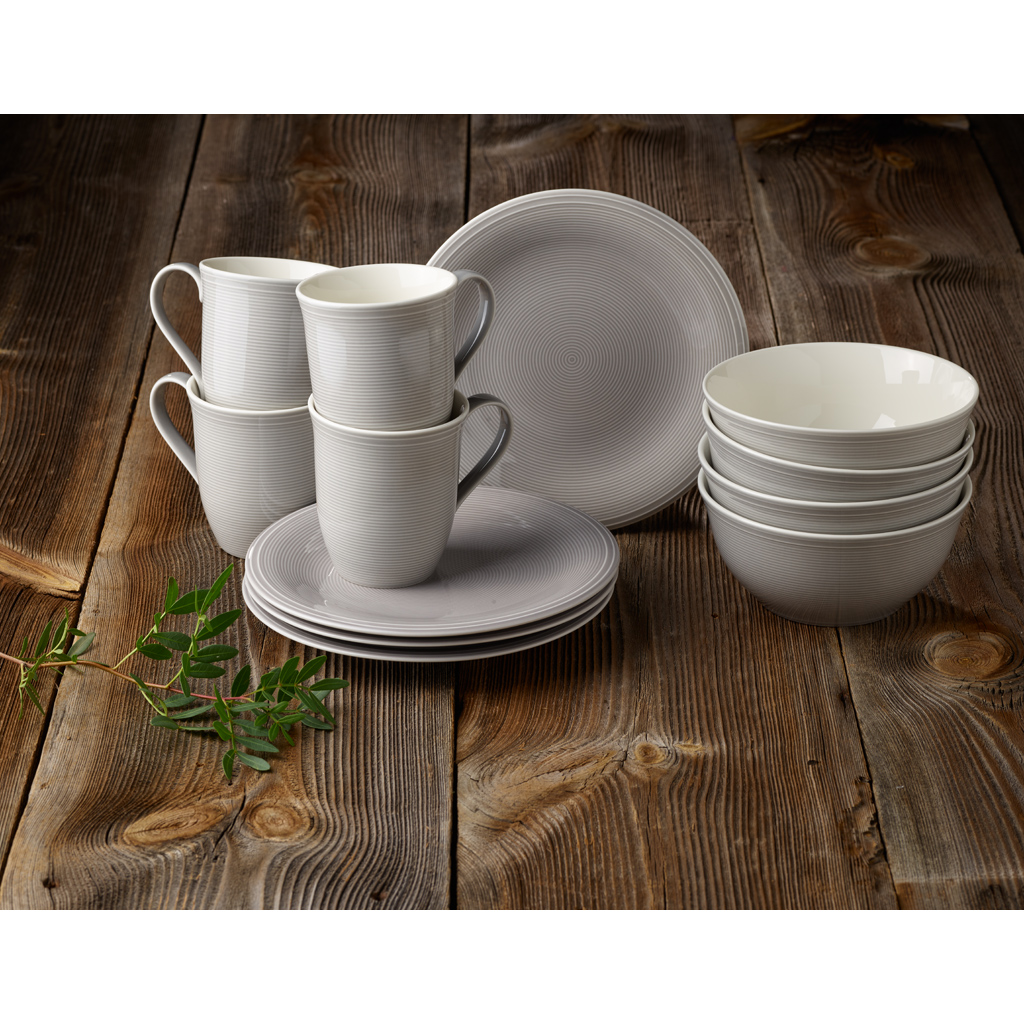Villeroy & Boch Набор посуды для завтрака, 12 предметов, Color Loop Stone Vivo | https://grandposuda.com.ua