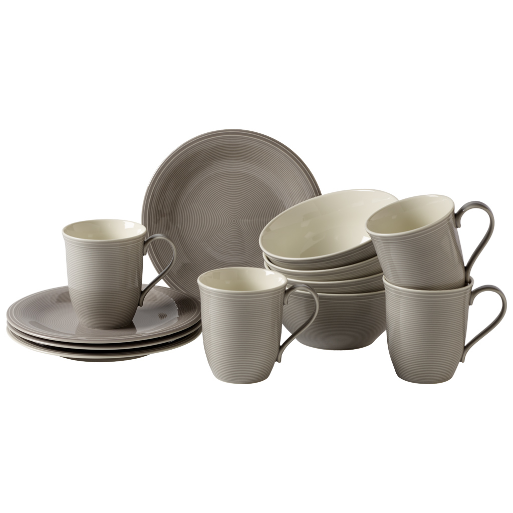 Villeroy & Boch Набір посуду для сніданку, 12 предметів, Color Loop Stone Vivo Villeroy & Boch Набір посуду для сніданку, 12 предметів, Color Loop Stone Vivo | https://grandposuda.com.ua