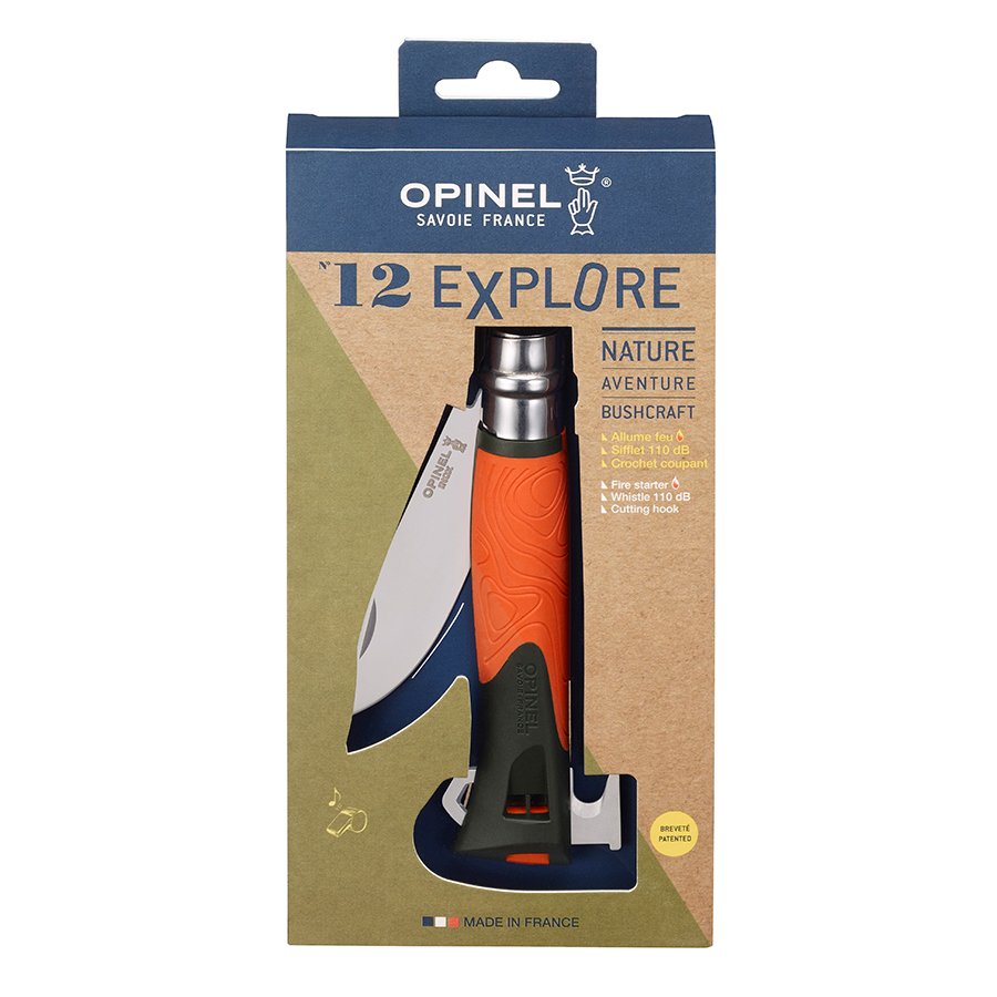 Opinel Нож складной 10 см оранжевый Explore | https://grandposuda.com.ua