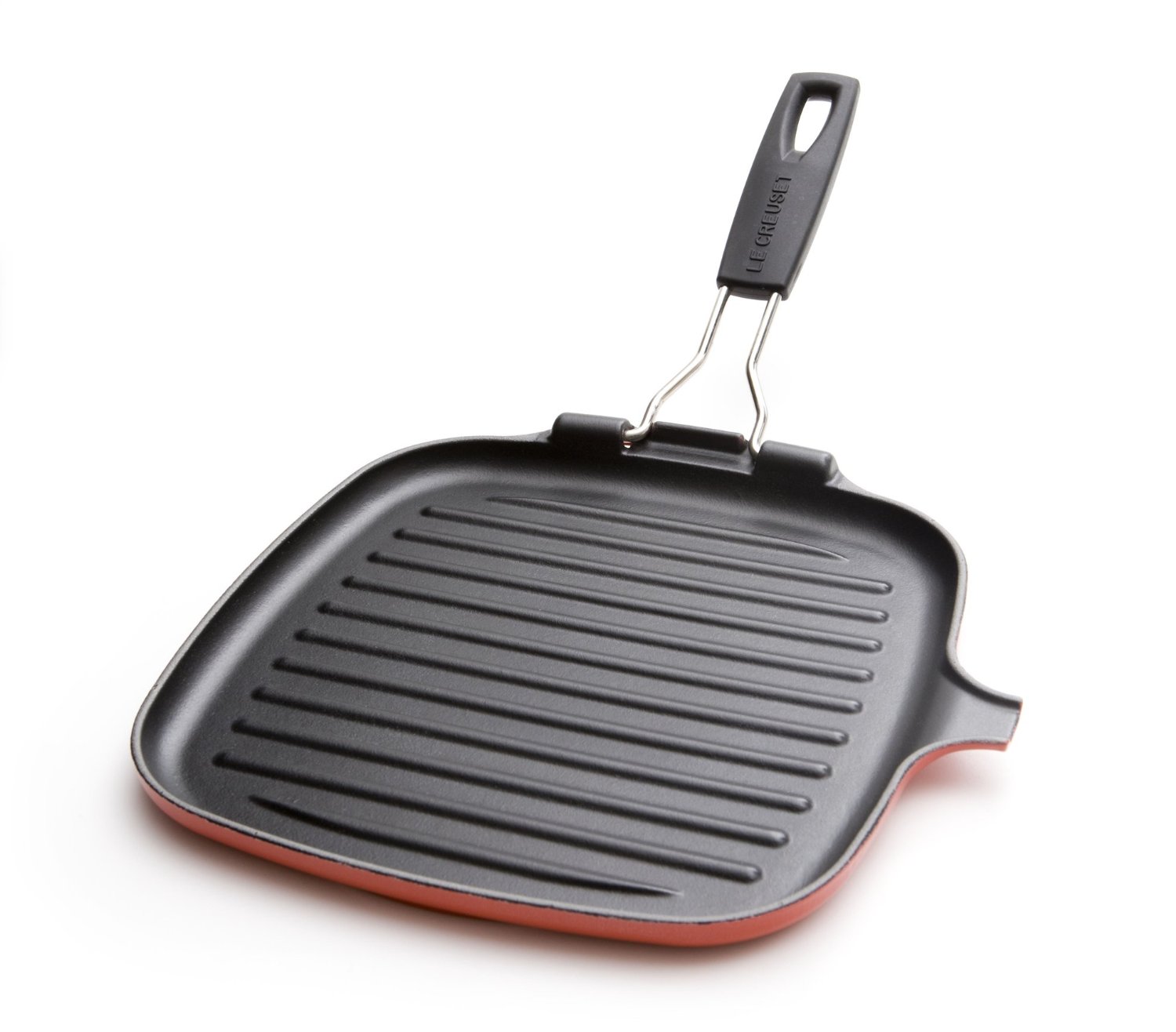 Le Creuset Сковорода гриль с подвижной ручкой 24 см, вишневый | https://grandposuda.com.ua