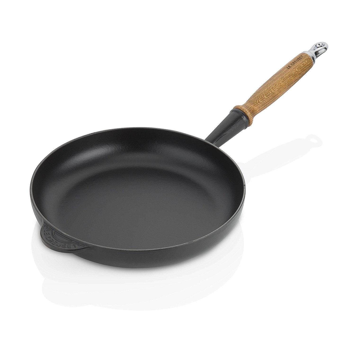 Le Creuset Сковорода 24 см з деревяною ручкою, чорний | https://grandposuda.com.ua