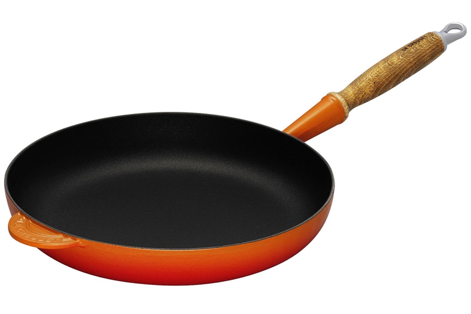 Le Creuset Сковорода 28 см з деревяною ручкою, помаранчевий | https://grandposuda.com.ua