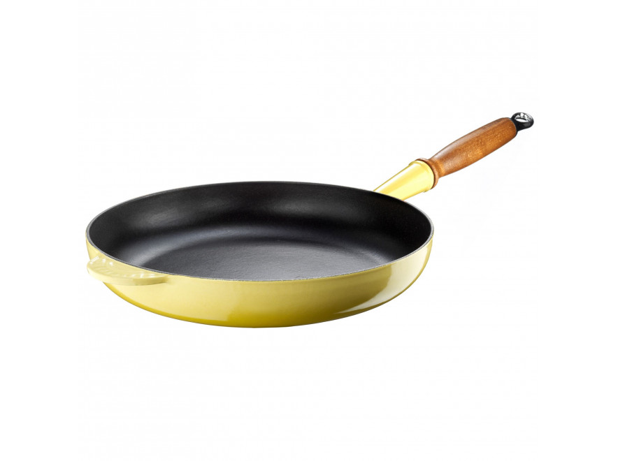 Le Creuset Сковорода 28 см з деревяною ручкою, Citrus | https://grandposuda.com.ua