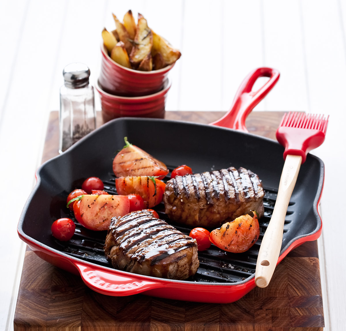 Le Creuset Сковорода гриль прямокутна 32 см, фіолетовий | https://grandposuda.com.ua