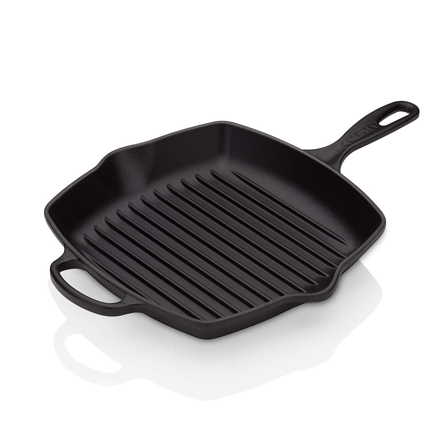 Le Creuset Сковорода гриль квадратная 26 см, черный | https://grandposuda.com.ua