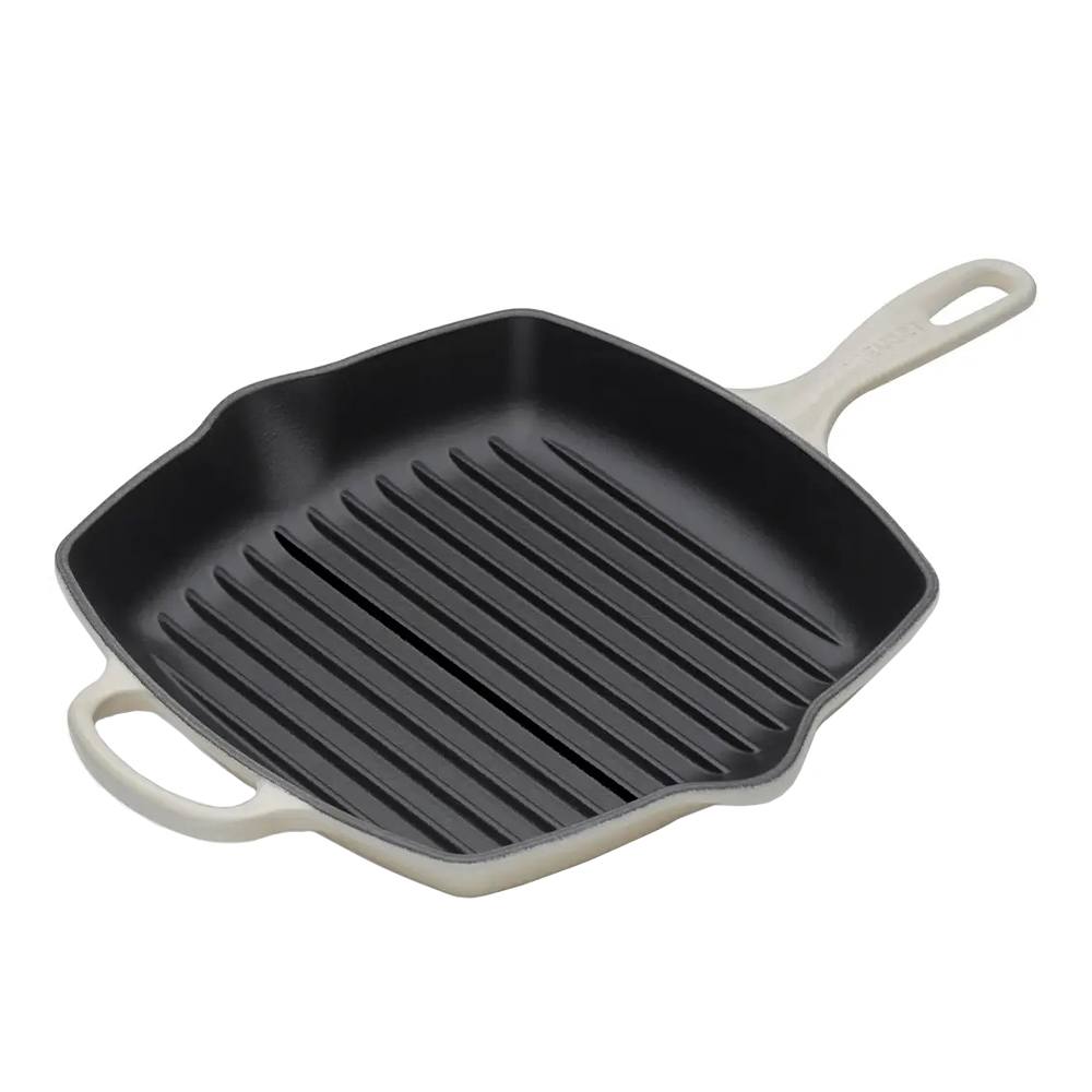 Le Creuset Сковорода-гриль 44,3 х 29,9 см меренга Meringue | https://grandposuda.com.ua