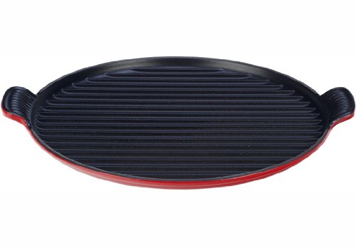 Le Creuset Сковорода гриль круглая 32 см, вишневый | https://grandposuda.com.ua