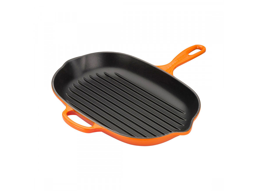 Le Creuset Сковорода гриль овальная 32 см, оранжевая | https://grandposuda.com.ua