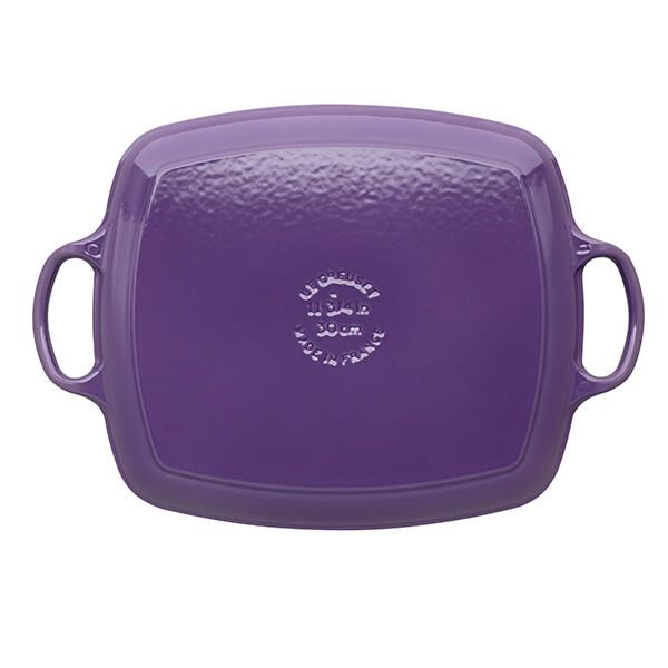 Le Creuset Сковорода гриль прямоугольная 30 см, фиолетовая | https://grandposuda.com.ua