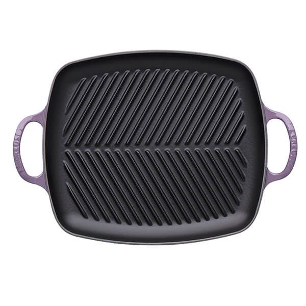 Le Creuset Сковорода гриль прямоугольная 30 см, фиолетовая | https://grandposuda.com.ua
