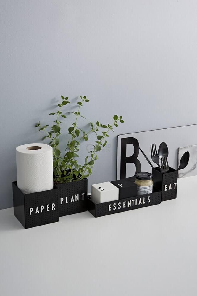 Design Letters Органайзер 6,5 x 6,5 x 10 см, черный | https://grandposuda.com.ua