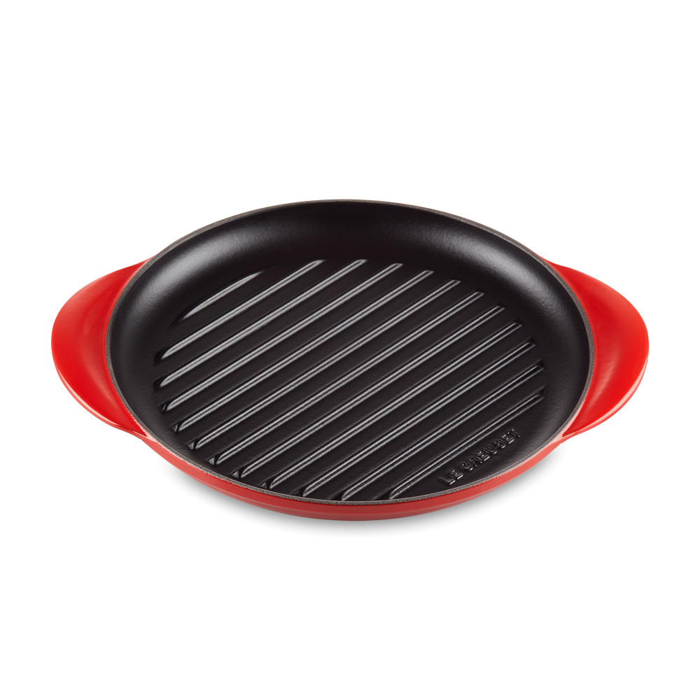 Le Creuset Сковорода-гриль круглая 25 см вишневый Cerise | https://grandposuda.com.ua
