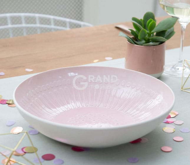 Villeroy & Boch Тарелка сервировочная розовая с узором 26 см It's my match | https://grandposuda.com.ua