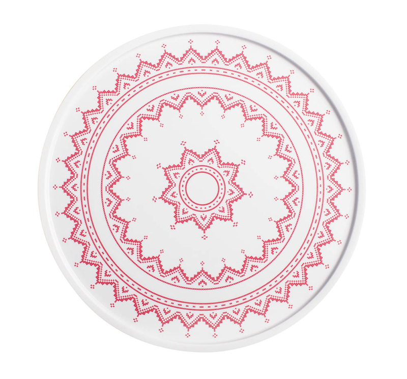 Kahla Блюдо для торта 31 см, красное Cross Stitch | https://grandposuda.com.ua