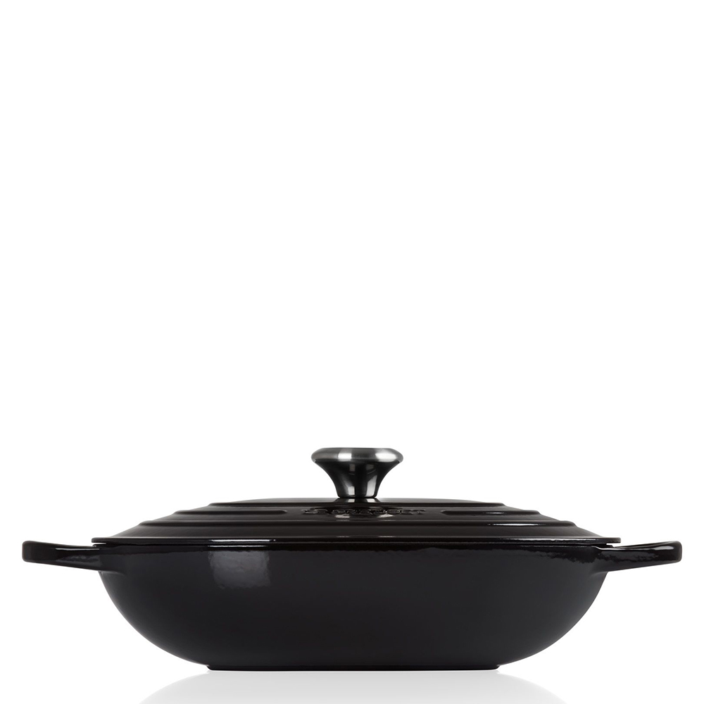 Le Creuset Каструля низька Oblong 3,4 л чорна матова | https://grandposuda.com.ua