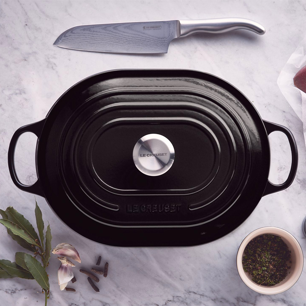 Le Creuset Каструля низька Oblong 3,4 л чорна матова | https://grandposuda.com.ua