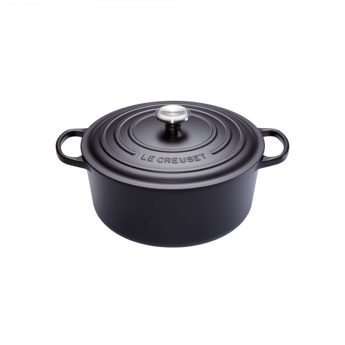 Le Creuset Кастрюля / жаровня с крышкой 22 см, черный матовый | https://grandposuda.com.ua