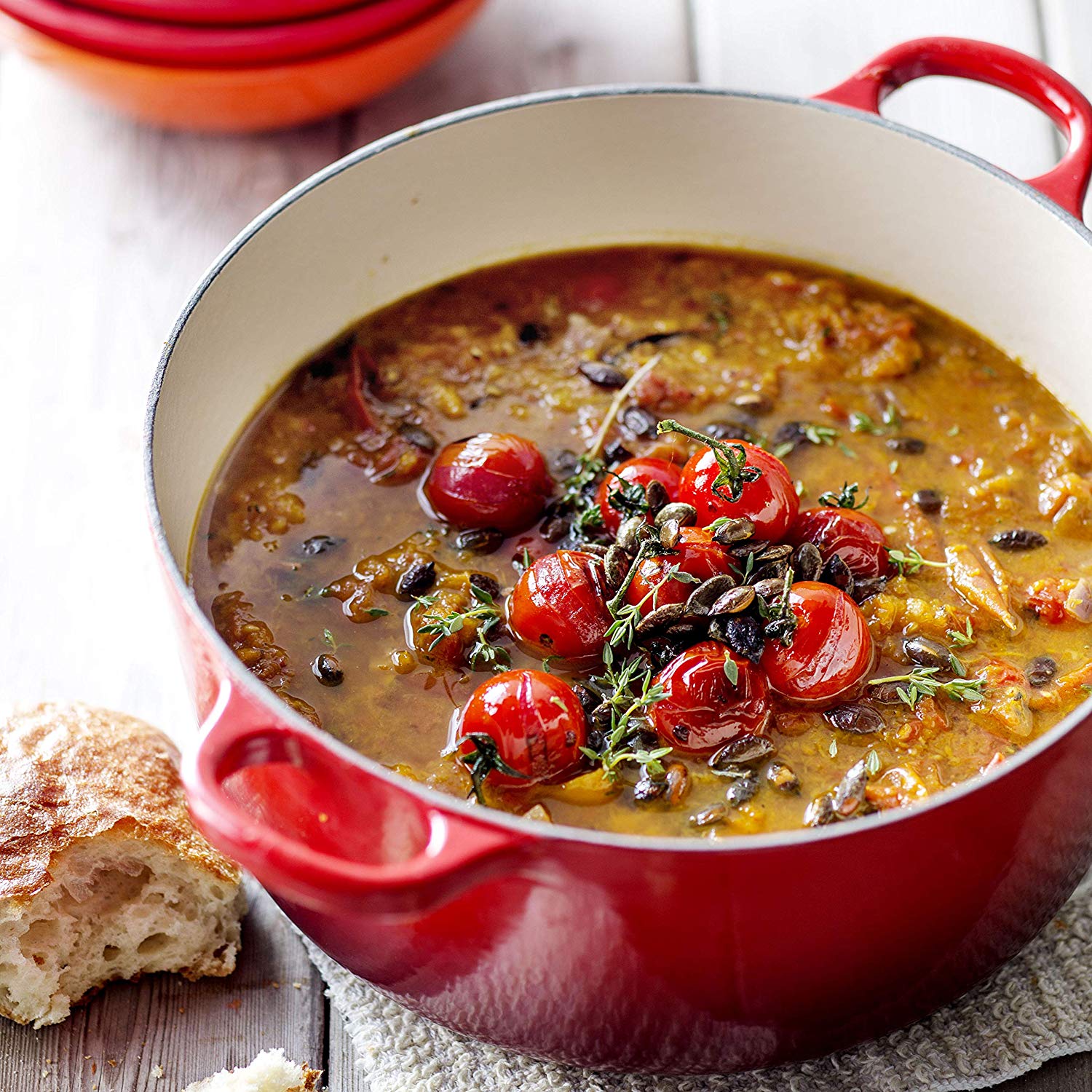 Le Creuset Кастрюля / жаровня с крышкой 24 см, вишневый Signature | https://grandposuda.com.ua