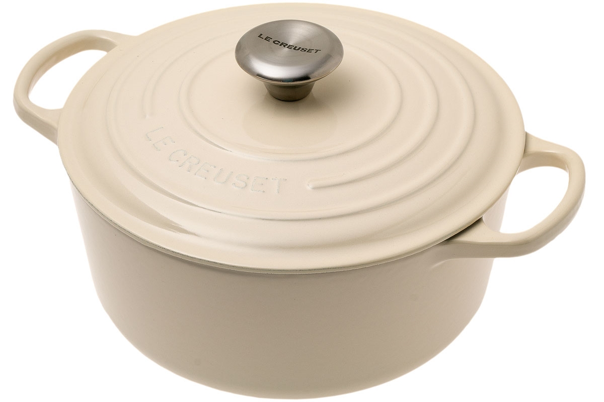 Le Creuset Кастрюля / жаровня с крышкой 24 см, жемчужный | https://grandposuda.com.ua