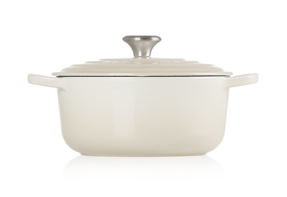 Le Creuset Кастрюля круглая 4,2 л меренга Meringue | https://grandposuda.com.ua