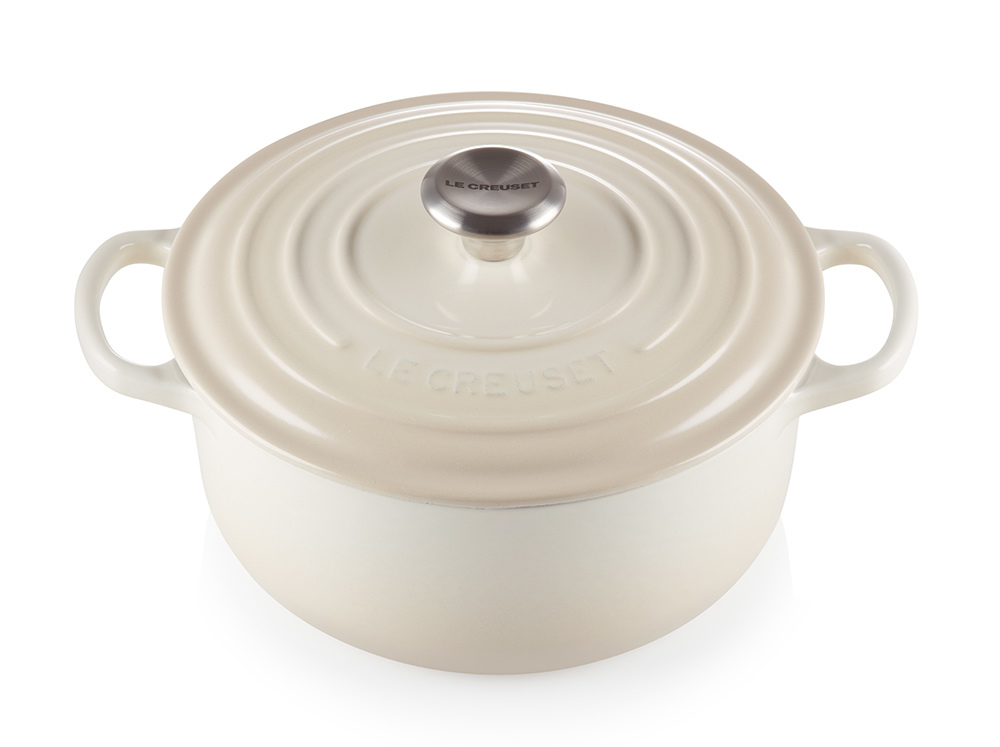 Le Creuset Кастрюля круглая 4,2 л меренга Meringue | https://grandposuda.com.ua