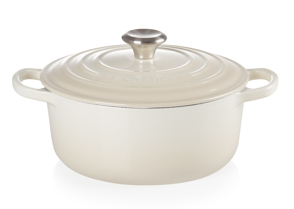 Le Creuset Кастрюля круглая 4,2 л меренга Meringue | https://grandposuda.com.ua