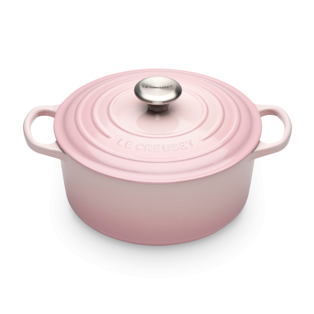 Le Creuset Кастрюля круглая 4,2 л розовая Shell Pink | https://grandposuda.com.ua
