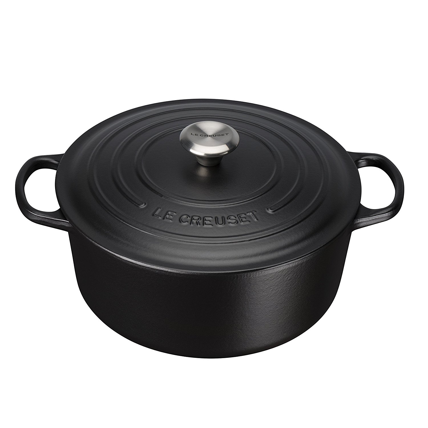 Le Creuset Кастрюля / жаровня с крышкой 26 см, черный матовый Signature | https://grandposuda.com.ua
