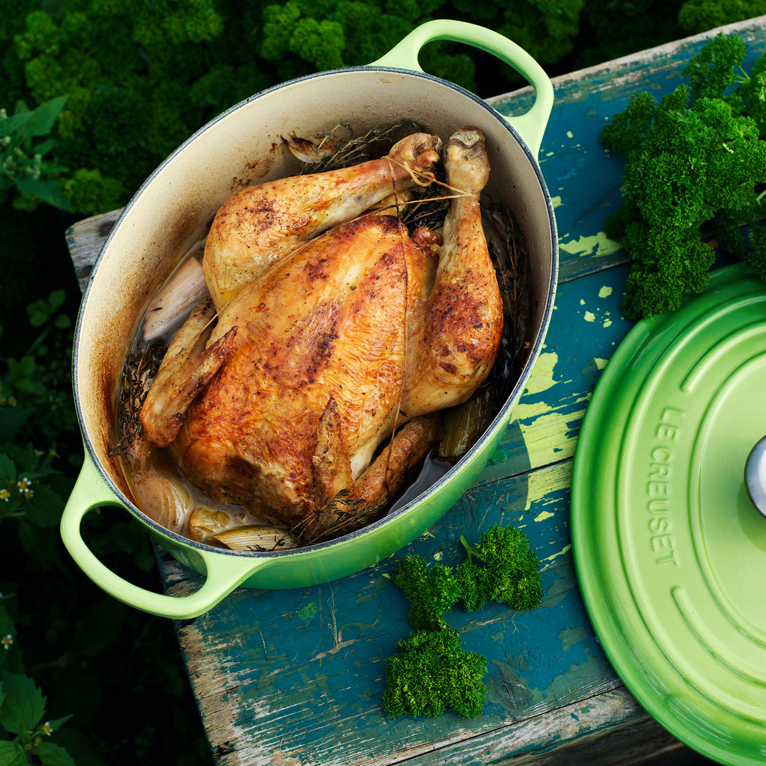 Le Creuset Гусятниця / жаровня 27 см з кришкою Palm | https://grandposuda.com.ua