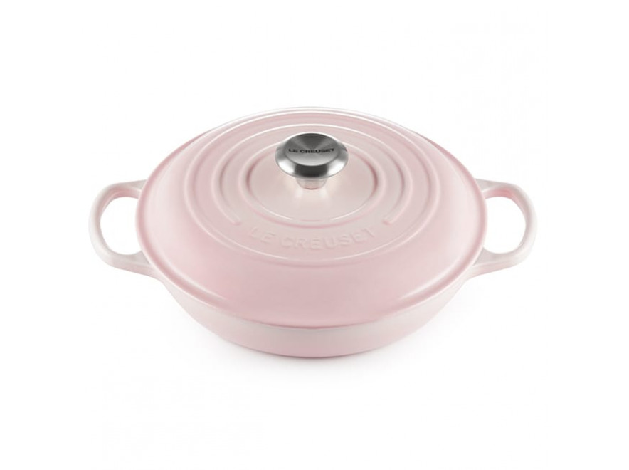 Le Creuset Каструля низька 2,2 л рожева Shell Pink | https://grandposuda.com.ua