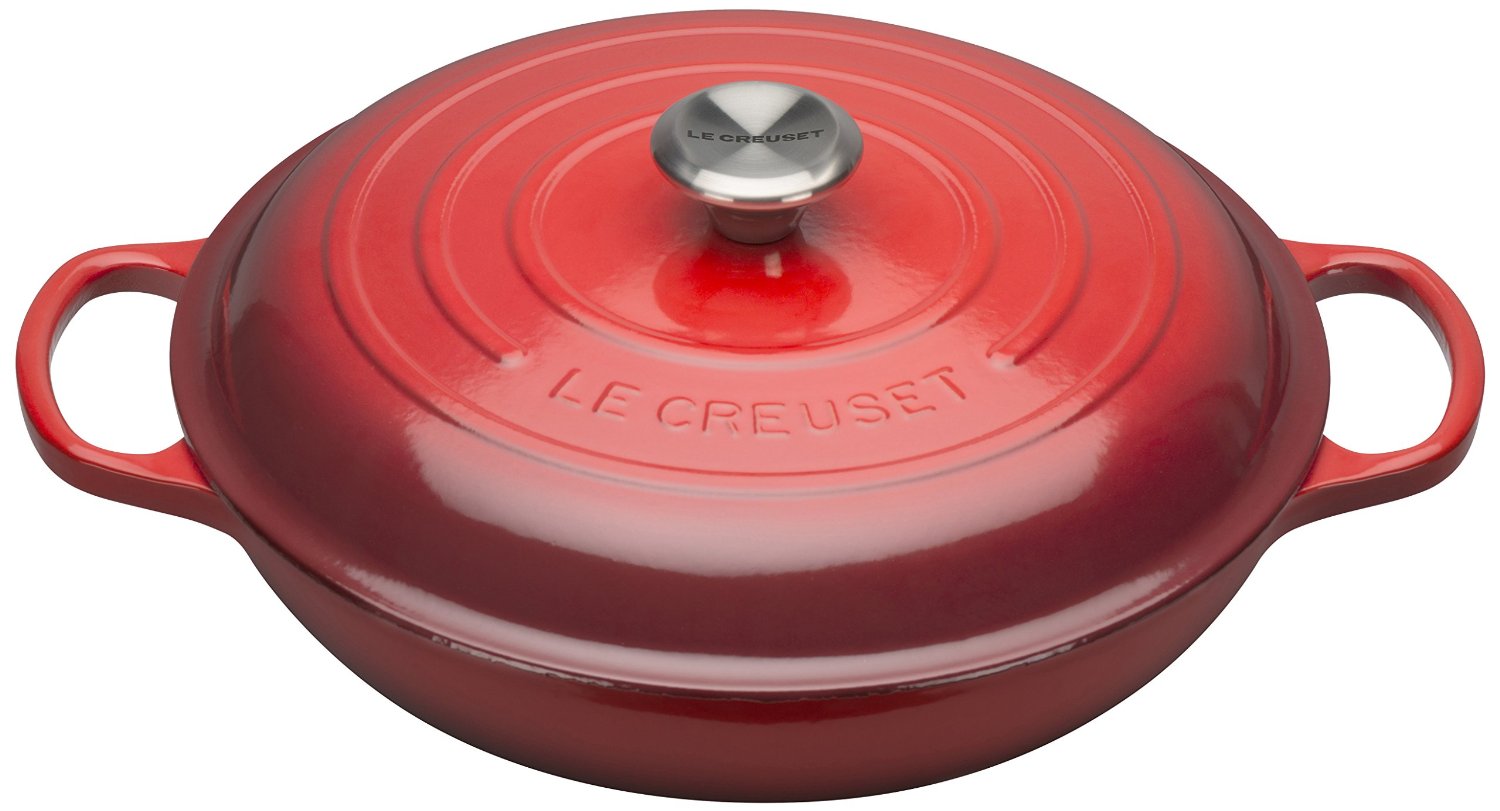 Le Creuset Сковорода-жаровня чавунна 30 см, вишневий | https://grandposuda.com.ua