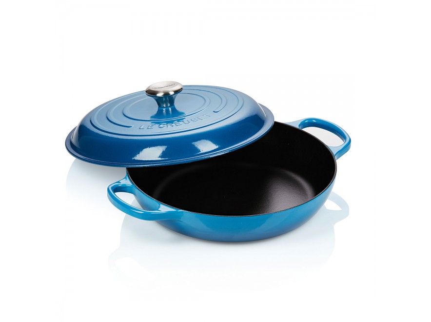 Le Creuset Сковорода-жаровня чавунна з кришкою 30 см, синя Marseille Le Creuset Сковорода-жаровня чавунна з кришкою 30 см, синя Marseille | https://grandposuda.com.ua