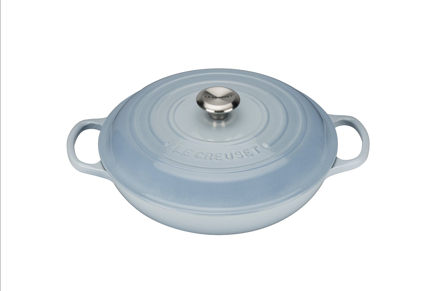 Le Creuset Сковорода-жаровня чугунная 30 см, голубой | https://grandposuda.com.ua