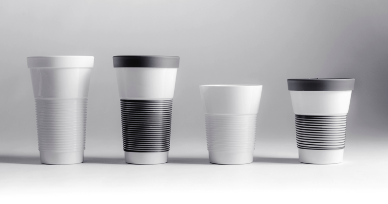Кружка для кофе с крышкой 470 мл, антрацит Magic Grip To Go Café Sommelier | https://grandposuda.com.ua
