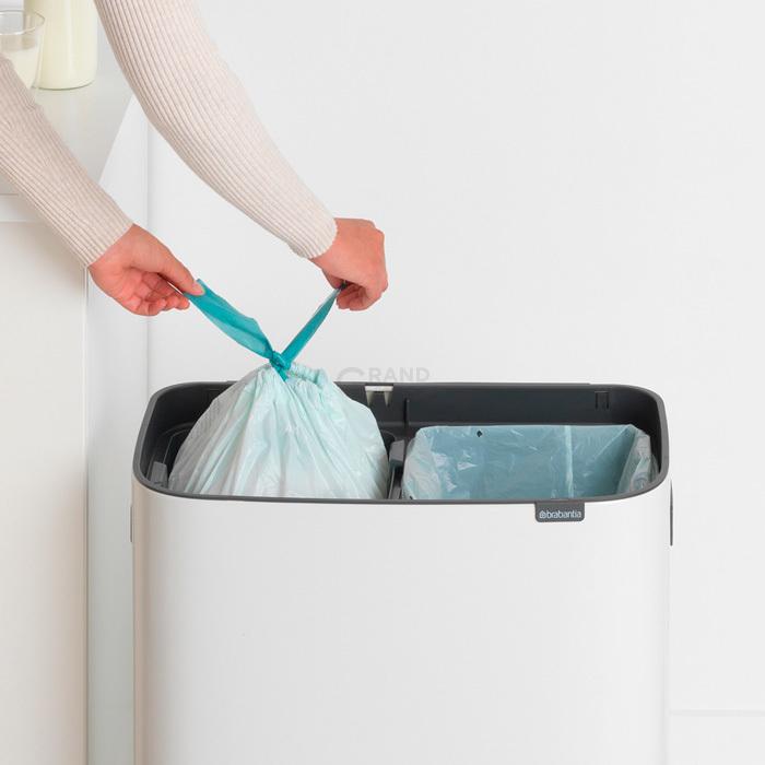 Brabantia Сміттєвий бак 2х30 л білий Bo Touch Bin | https://grandposuda.com.ua