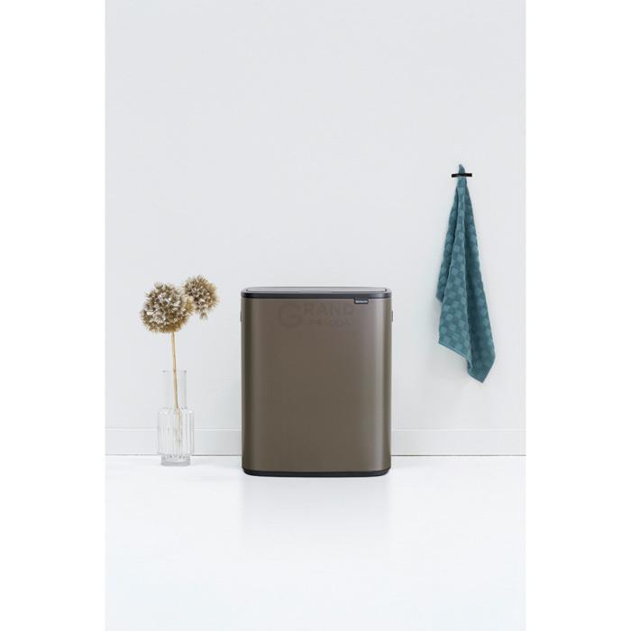 Brabantia Сміттєвий бак 2х30 л платиновий Bo Touch Bin | https://grandposuda.com.ua
