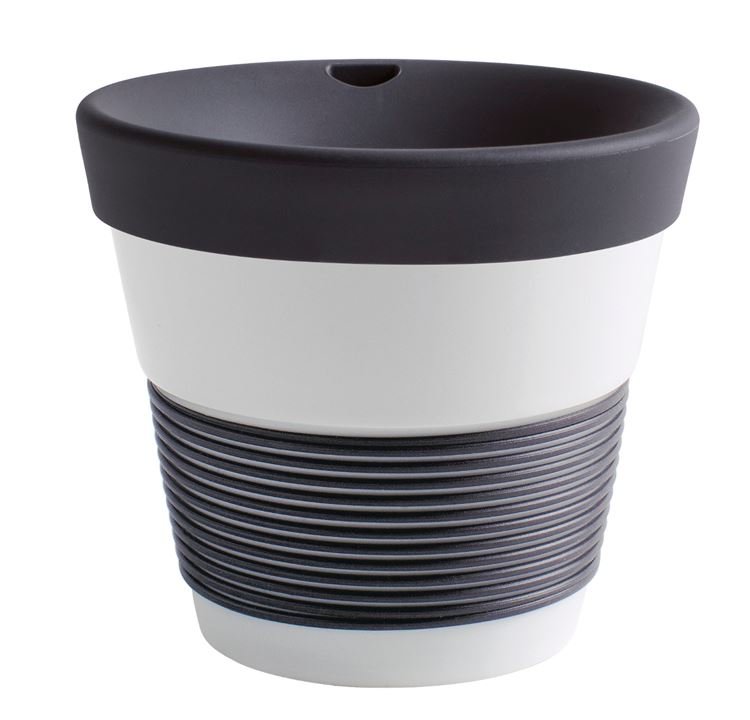 Kahla Чашка 0,23 л, з кришкою чорно-біла Сupit To Go Mugs Magic Grip | https://grandposuda.com.ua