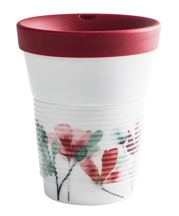 Kahla Чашка 0,35 л, з кришкою біла з візерунками Сupit To Go Mugs Magic Grip | https://grandposuda.com.ua