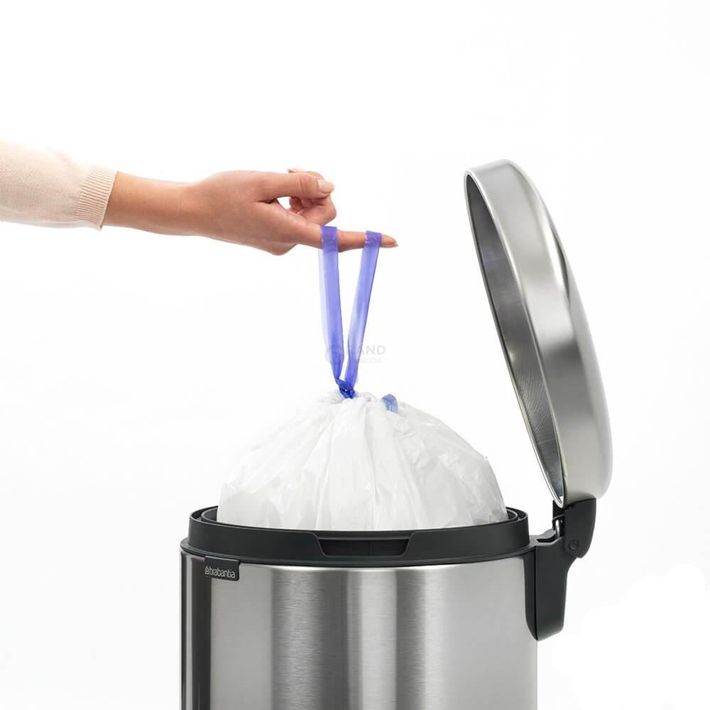 Brabantia Пакеты для мусора в рулоне, 15 л, размер D, 20 шт белых | https://grandposuda.com.ua