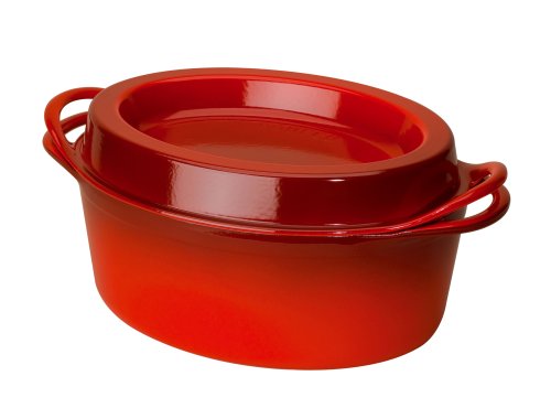 Le Creuset Блюдо для запекания овальное 28 см, вишневое | https://grandposuda.com.ua