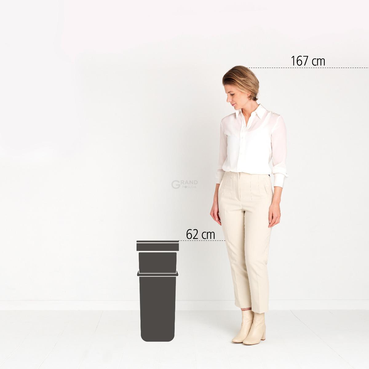 Brabantia Мусорное ведро 40 л серое Sort&Go | https://grandposuda.com.ua