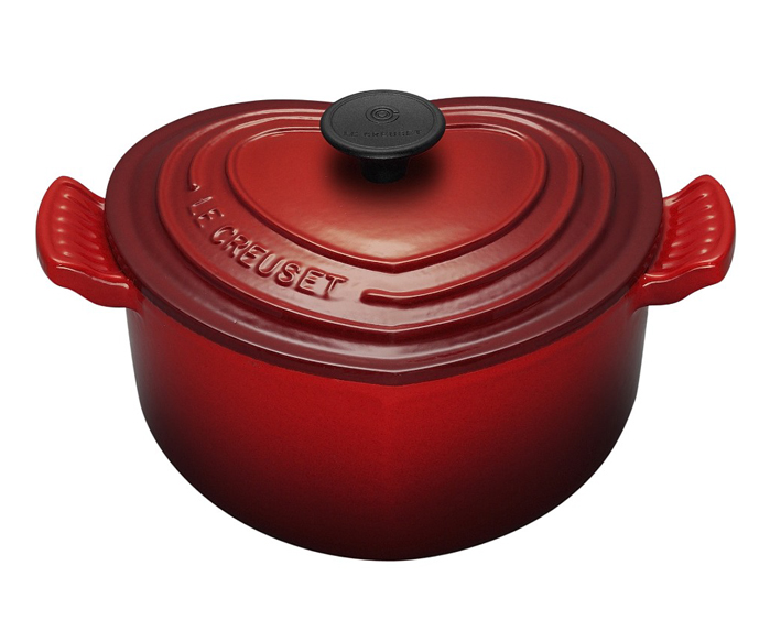 Le Creuset Каструля / жаровня в формі серця, вишневий 1,9 л | https://grandposuda.com.ua