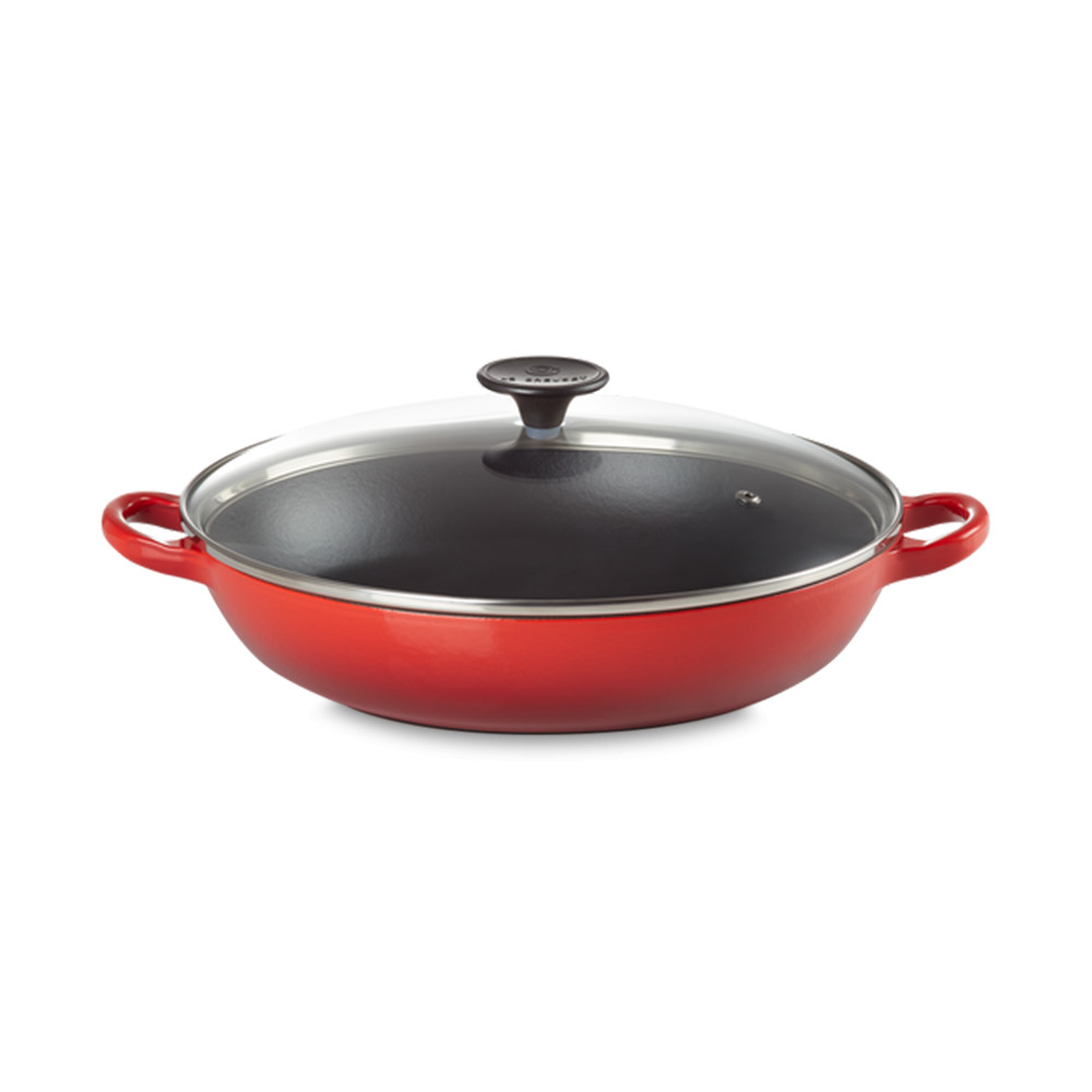 Le Creuset Кастрюля со стеклянной крышкой низкая 2,8 л вишневая Cerise | https://grandposuda.com.ua