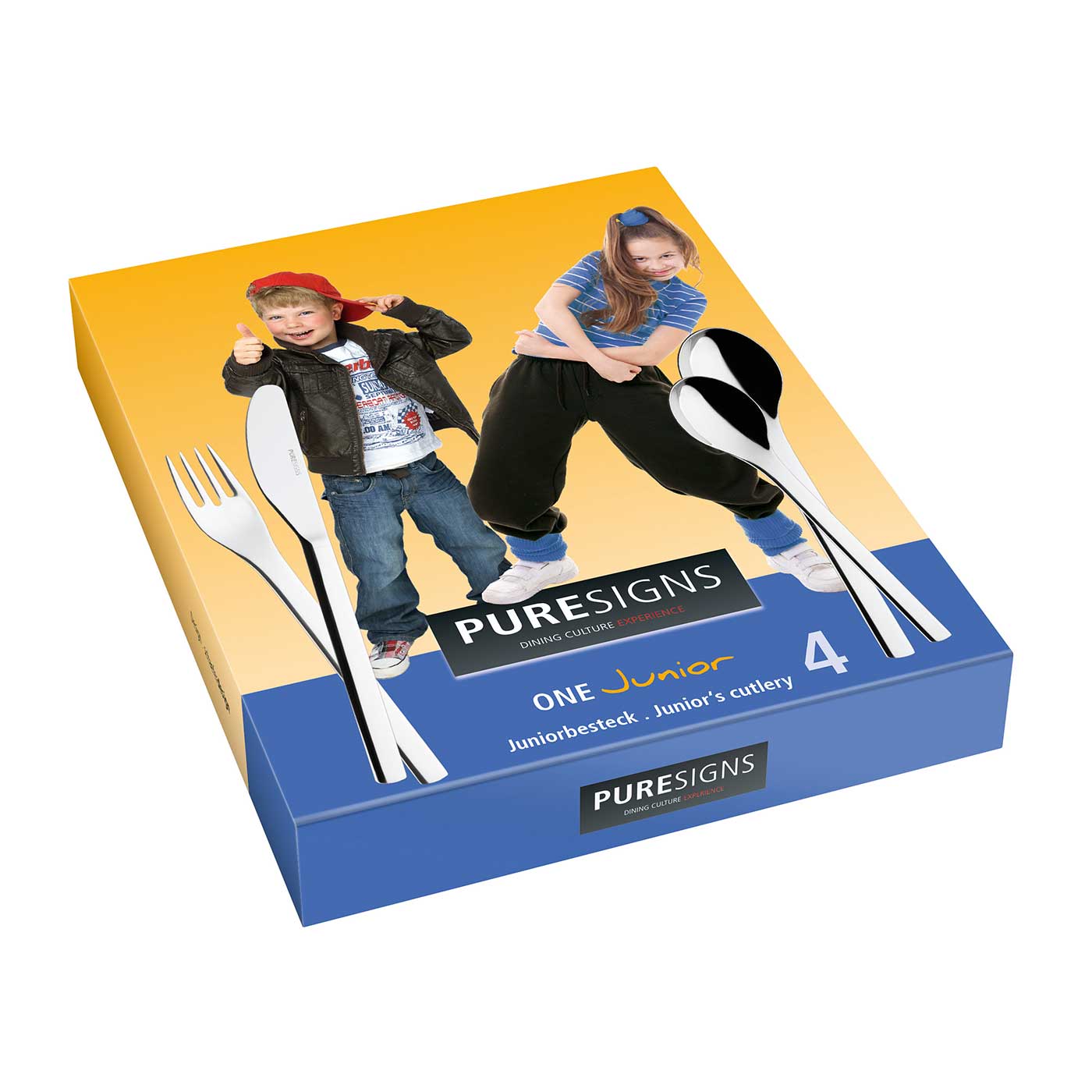 Puresigns One Набір дитячих столових приборів ONE Junior, 4 предмета | https://grandposuda.com.ua