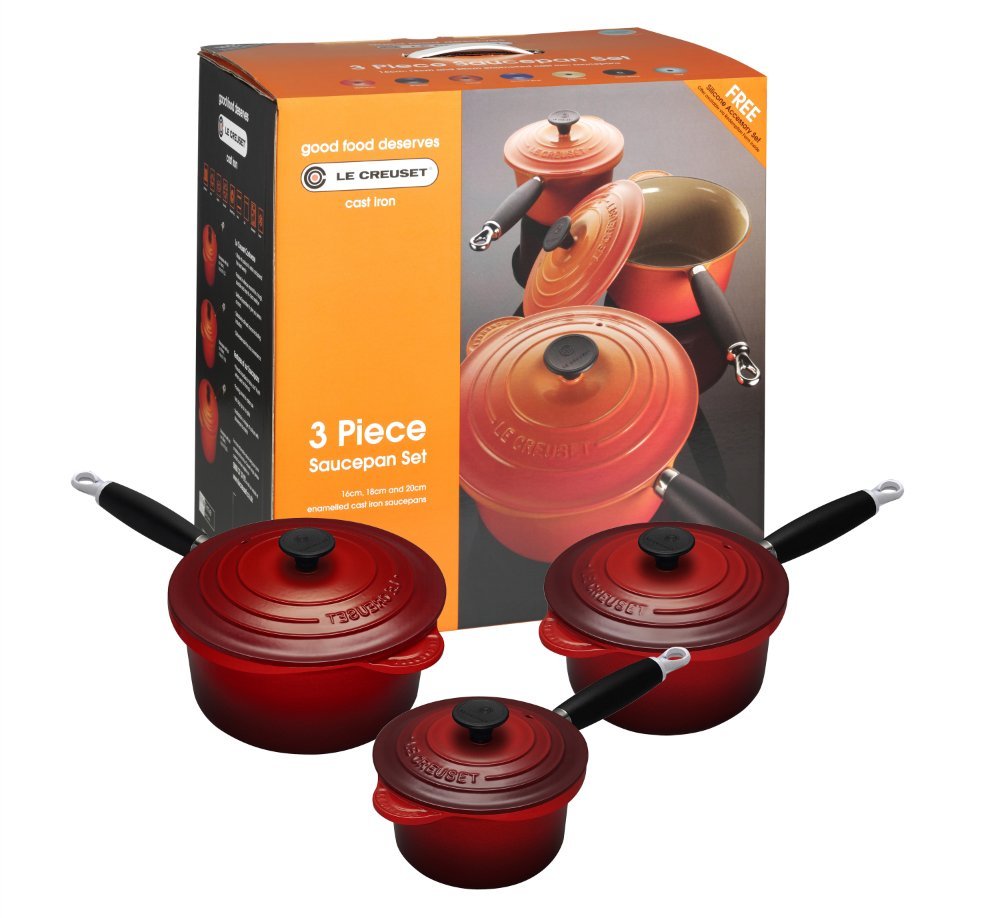 Le Creuset Набор ковшей профессиональный 3 предмета, вишневый | https://grandposuda.com.ua