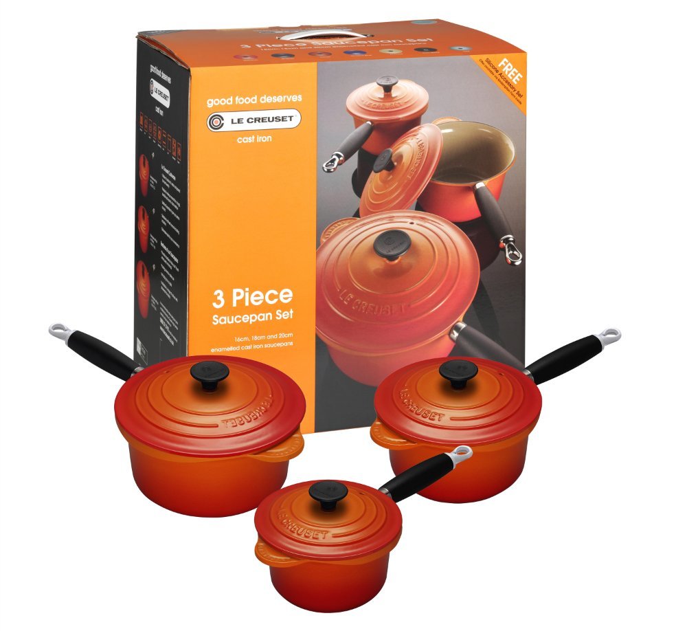 Le Creuset Набор ковшей профессиональный 3 предмета, оранжевый | https://grandposuda.com.ua